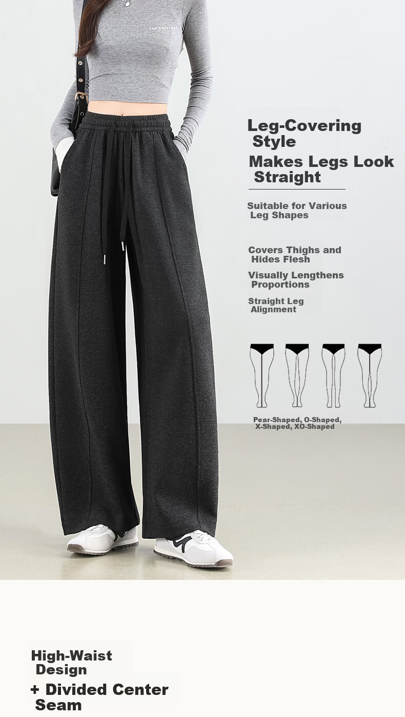 Borui Glutinous Rice Curved Blade Pants Women's 2026 New Spring Wide-Leg Slim Casual Red Banana Pants with Center Seam 4
