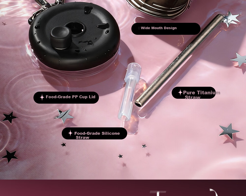 Fuguang Pure Titanium Insulated Water Bottle for Women High-Value Titanium Straw Portable Coffee Tea Cup Gift 29