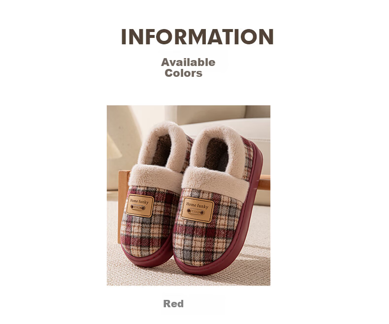 YUZHAOLIN Unisex Winter Retro Plush Warm Backed Cotton Slippers YR584 3