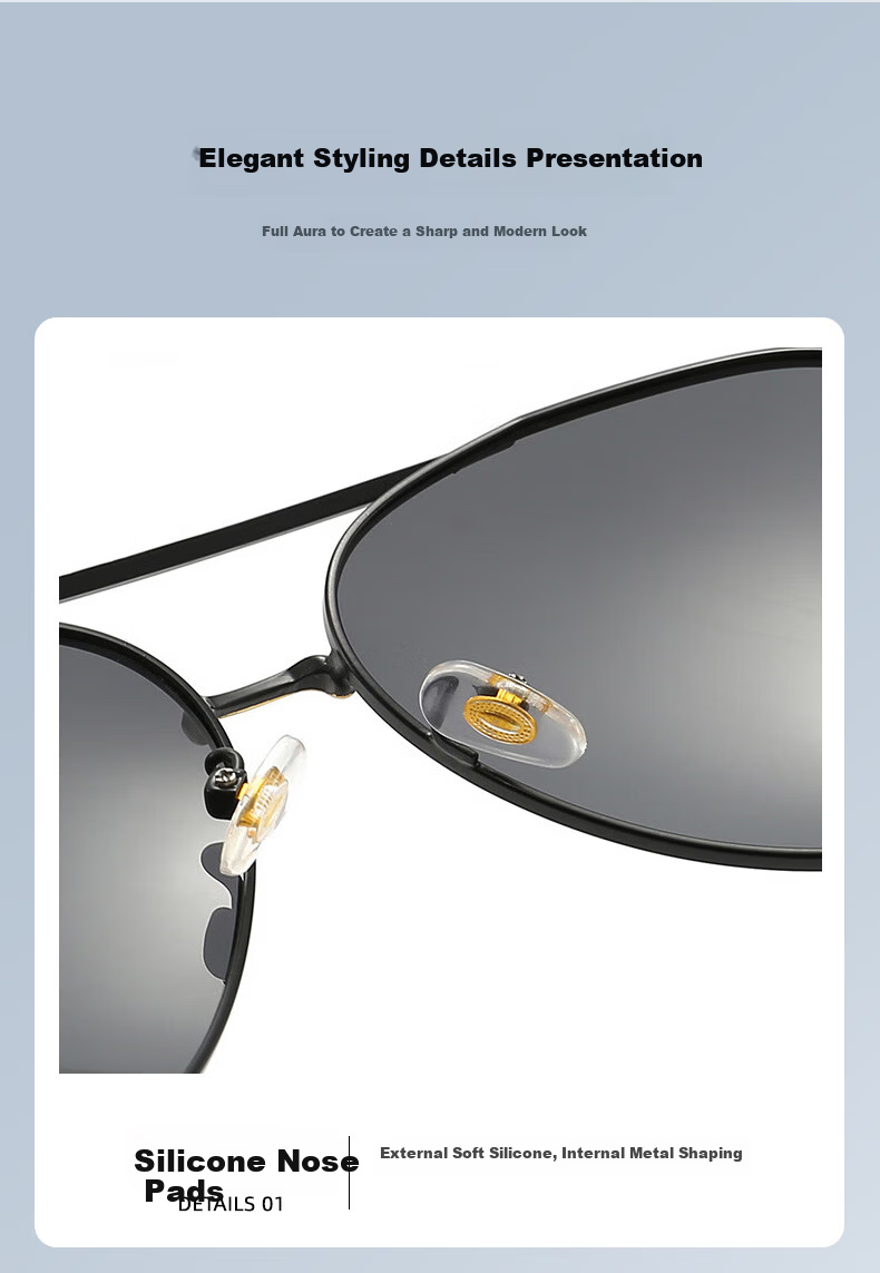 Kousu Pilot Sunglasses for Men Driving Fishing Photochromic Cool Frog Polarized Night Vision Driving Glasses 6