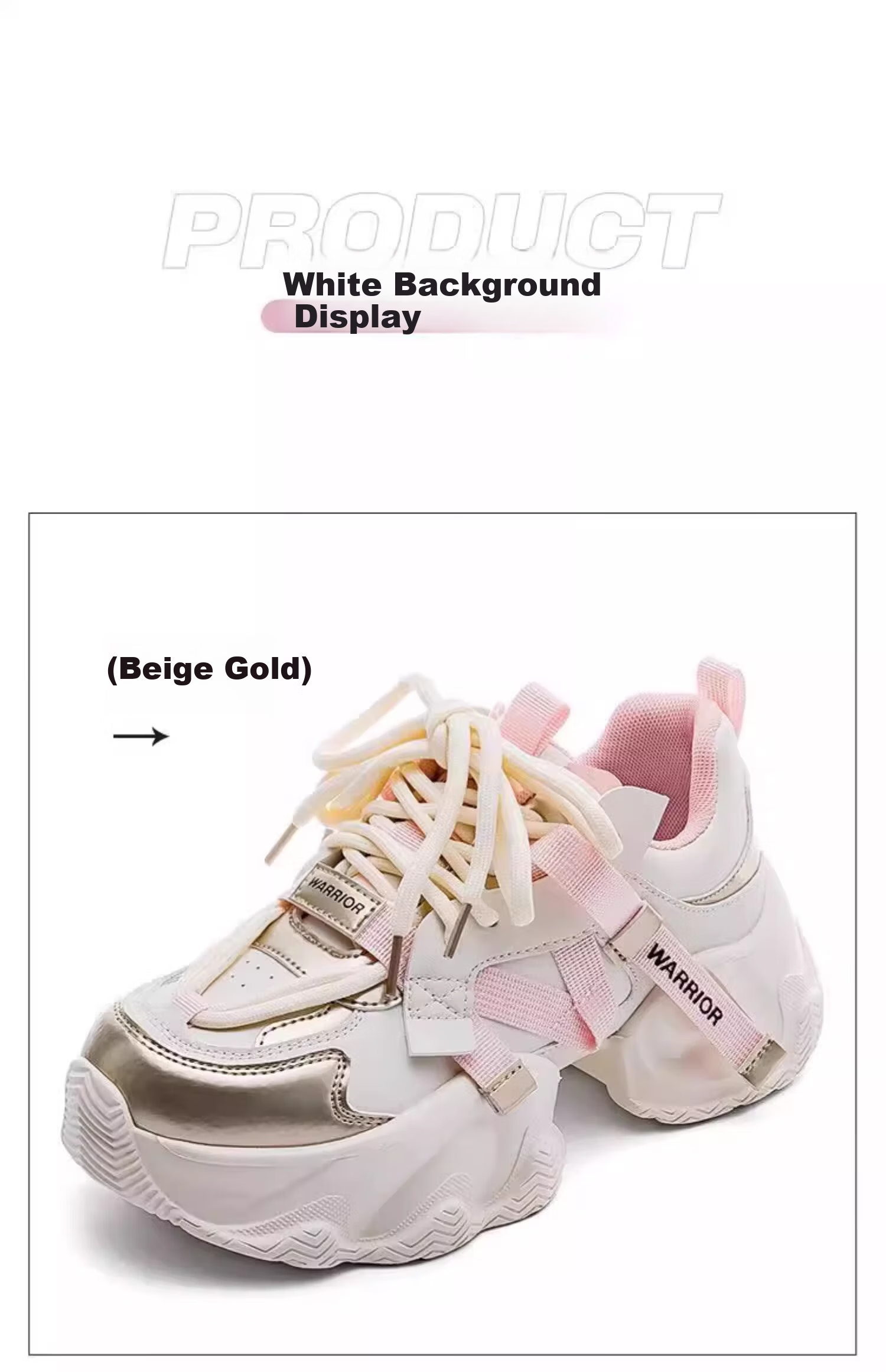 Warrior Official Women's Summer Dad Sneakers 2026 New Sports Shoes Versatile Beige Mesh Style Size 35 36