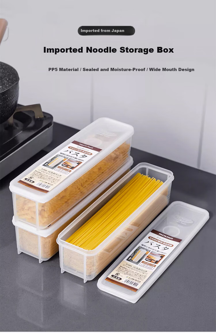 Daisy Leaf Imported Noodle Storage Box, Whole Grain Hanging Noodles and Pasta Storage Container, Kitchen Noodle Box 1.3L*2 1