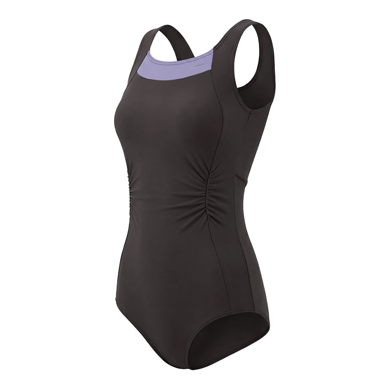 LI-NING Women's Premium 2026 New One-Piece Professional Training Triangle Swimsuit 1662 Gray L