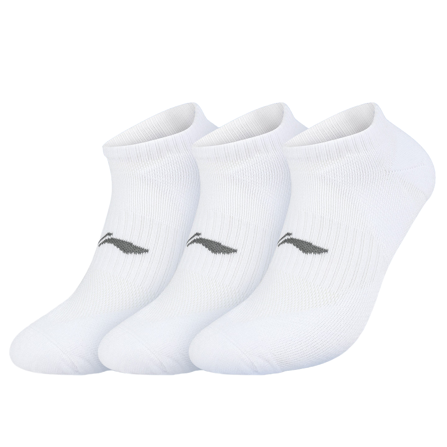 Li-Ning 3 Pairs Short Sports Socks Unisex Running Socks Summer Youth Cotton Sweat-Absorbent Breathable White XL