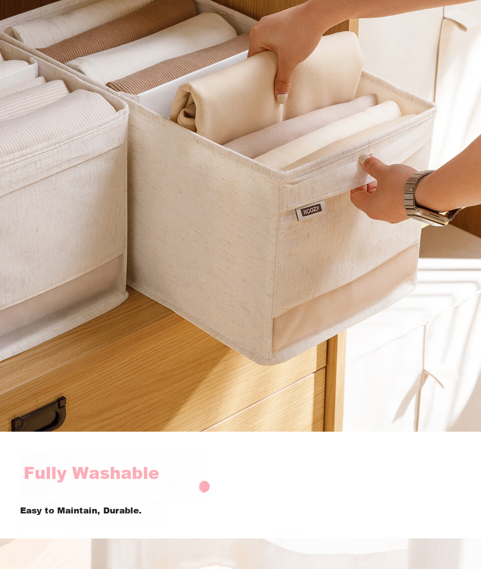 Multi-Compartment Adjustable Drawer Storage Box for Large Capacity Pants and Clothes Organizer 7