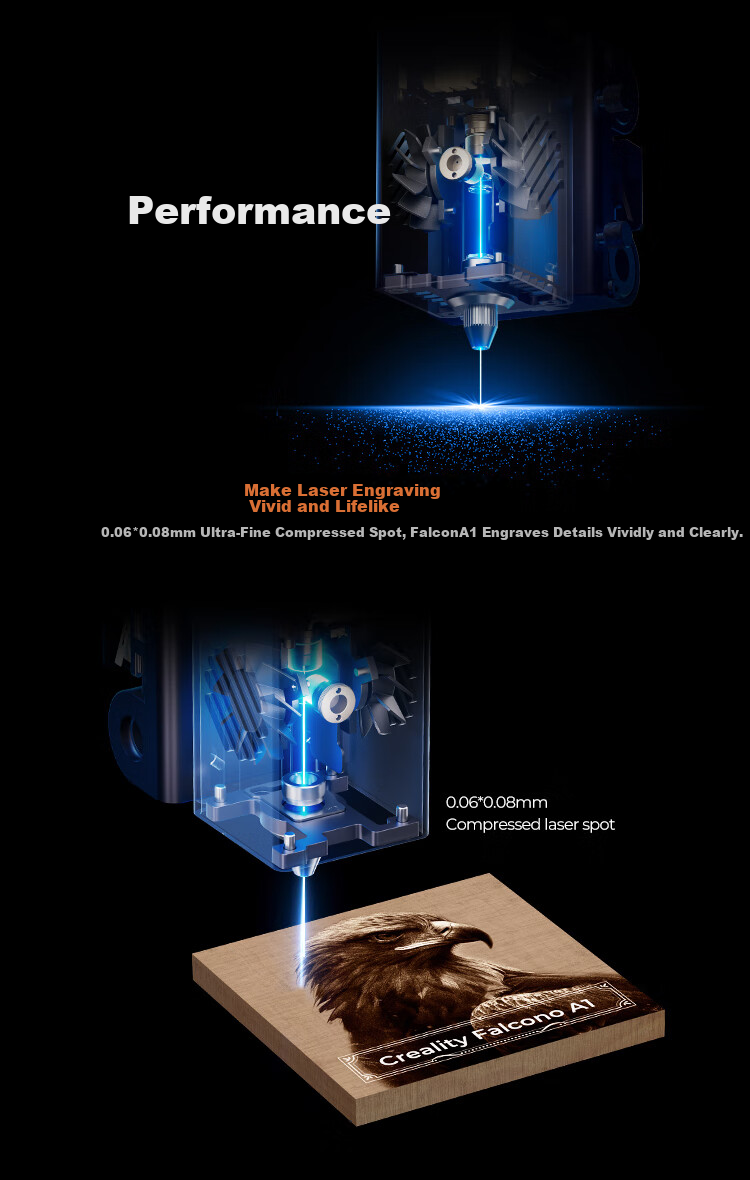 Creality 3D A1 Laser Engraving Machine Small Handheld Marking Coding Carving Device Fully Automatic 3D Printer 8