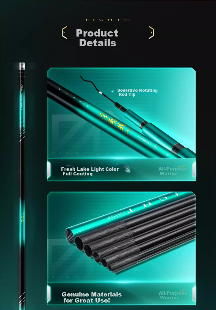 Handing Fish Rod All-Purpose Battle Plus Carbon Fiber Telescopic Fishing Rod Ultra-Light Hand Rod 7.2m 13