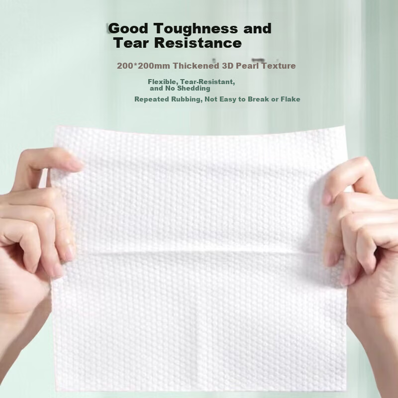 Jieshuyun Disposable Cotton Soft Facial Towel, Dual-use Dry and Wet, Large and Thick, 1 Pack*60 Sheets 5