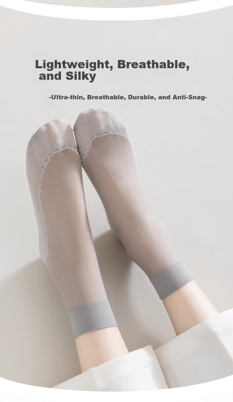 Cotton Full Summer Thin Ruffled Short Stockings Women Cotton Bottom Sweat-Absorbing Loose Socks Velvet Anti-Snag Maternity Socks 20 Pairs 7