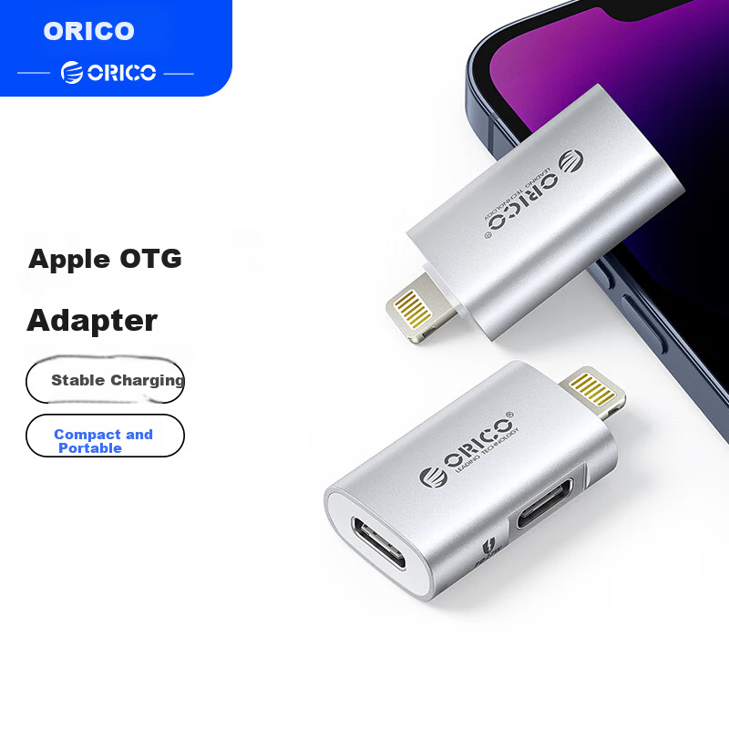 ORICO Type-C to Lightning Adapter for Apple Mobile SSD Compatible with iPhone 14/13 Pro/Max/12/11/8/7/6s