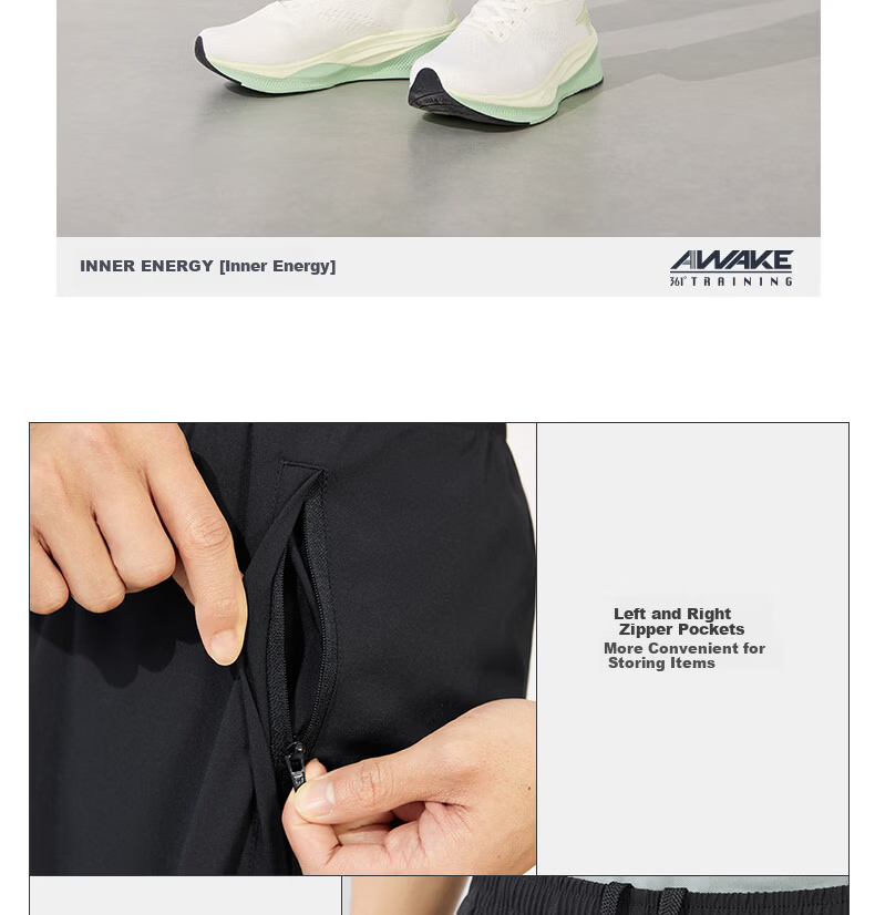 361° Men's Spring Summer Sun Protection Casual Sports Pants Running Loose Fitness Straight-leg Cropped Pants 652624713H-2 52