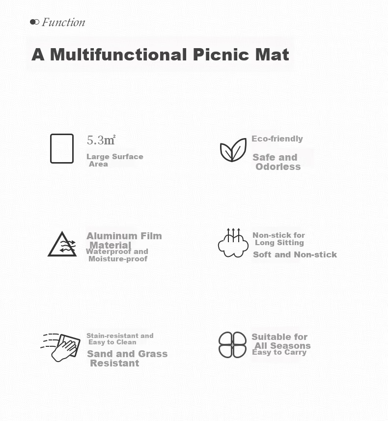 CAMEL Outdoor Picnic Mat Autumn Winter Moisture-Proof Thickened Lawn Mat Beach Tent Ground Mat Picnic Blanket 6277 2