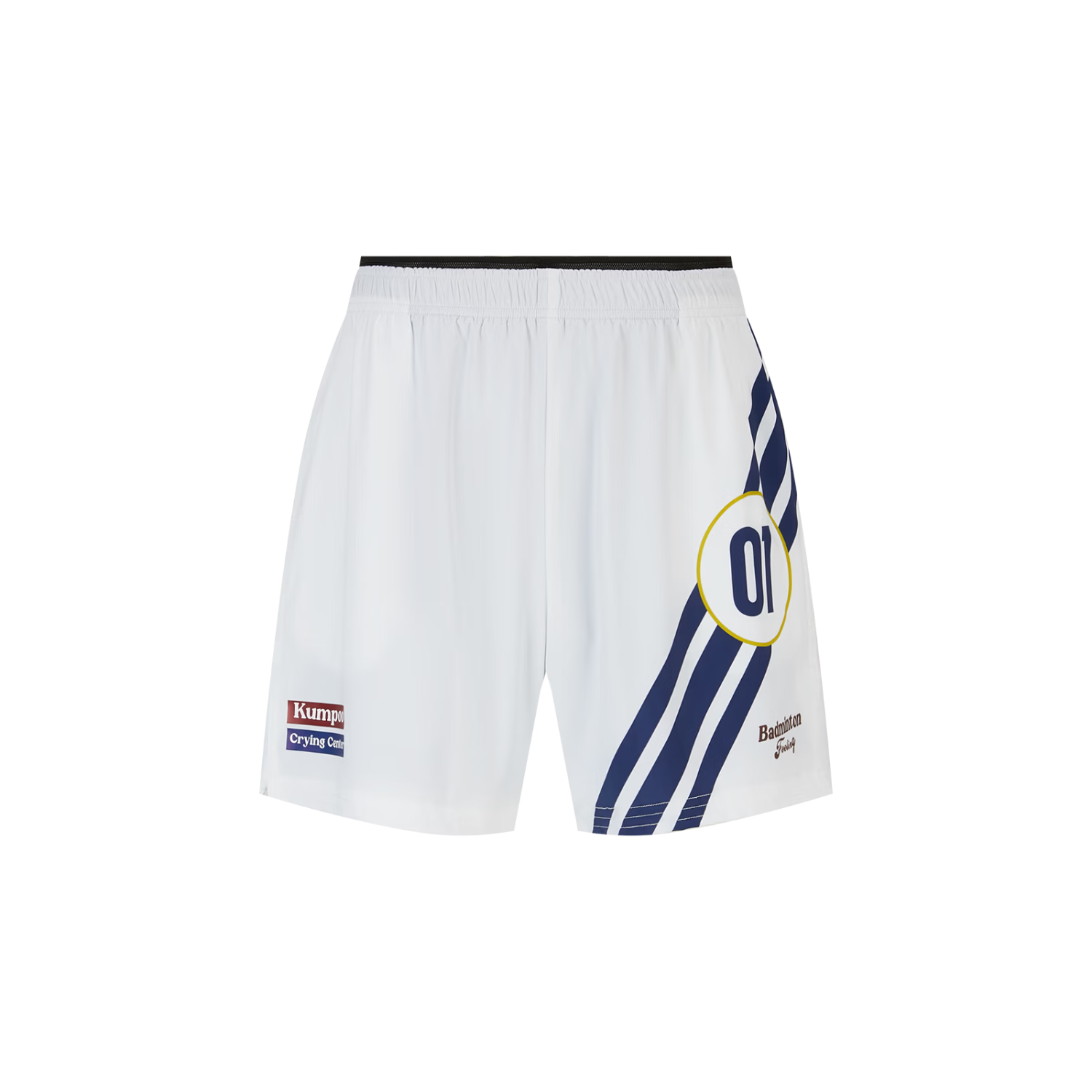KUMPOO Badminton Shorts Men's Sports Shorts Crying Center Collaboration Series ACK261603-White XL