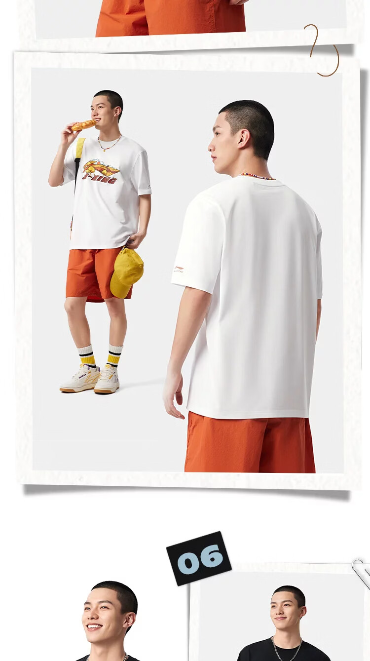 LI-NING Lightweight Breathable Short Sleeve Unisex Summer Casual Versatile Loose Comfortable Sports T-Shirt for Men and Women 15