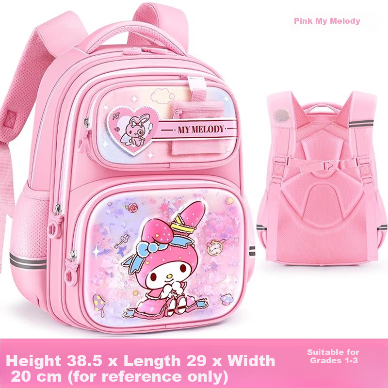 Herder Kuromi Elementary School Backpack for Girls 2025 New Lightweight Ergonomic Anti-Backpack for Grades 1-3