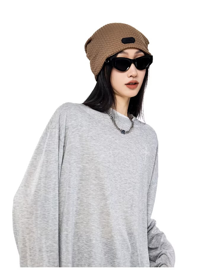 ICH MODE Women's Summer Physical Sun Protection Layered Look Lyocell Cooling Long Sleeve T-Shirt, Casual Top, Off-White, Size M 19