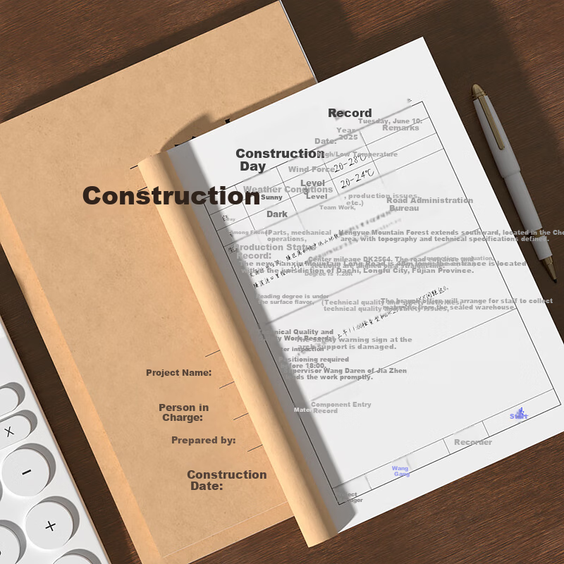 SIMAA A4 Construction Logbook Daily Diary for Construction Site Engineering Work Safety Supervisor Progress Notes Supervision Safety Book 1 Pack
