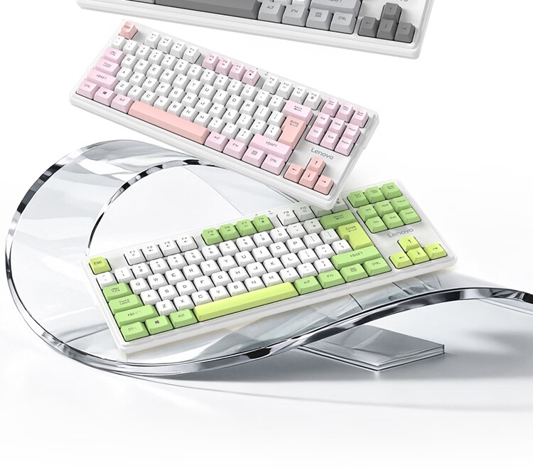 Lenovo Zhaoyang Yue 2.4G Wireless Keyboard 87-Key Compact Layout Mechanical Feel Business Office Portable Desktop Laptop Silent Keyboard Pink 5