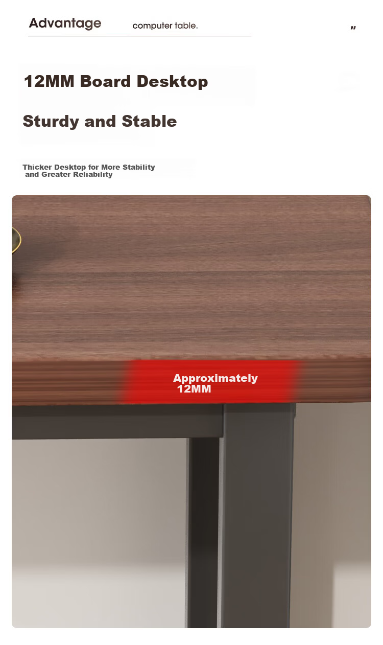 Zhuobo Computer Desk Desktop Study Table Home Small Table Bedside Table BZ58 Walnut 80x40cm 11