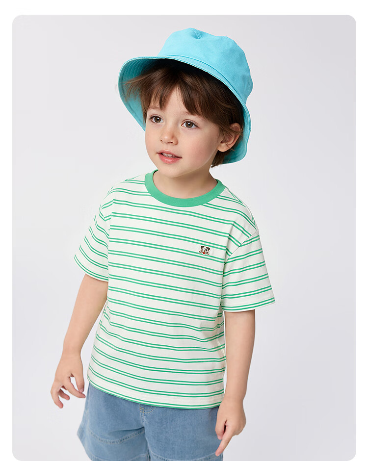 Balabala [balaOne] Kids Short Sleeve T-Shirt Boys Girls 2026 Summer Striped Quick-Dry Parent-Child 14