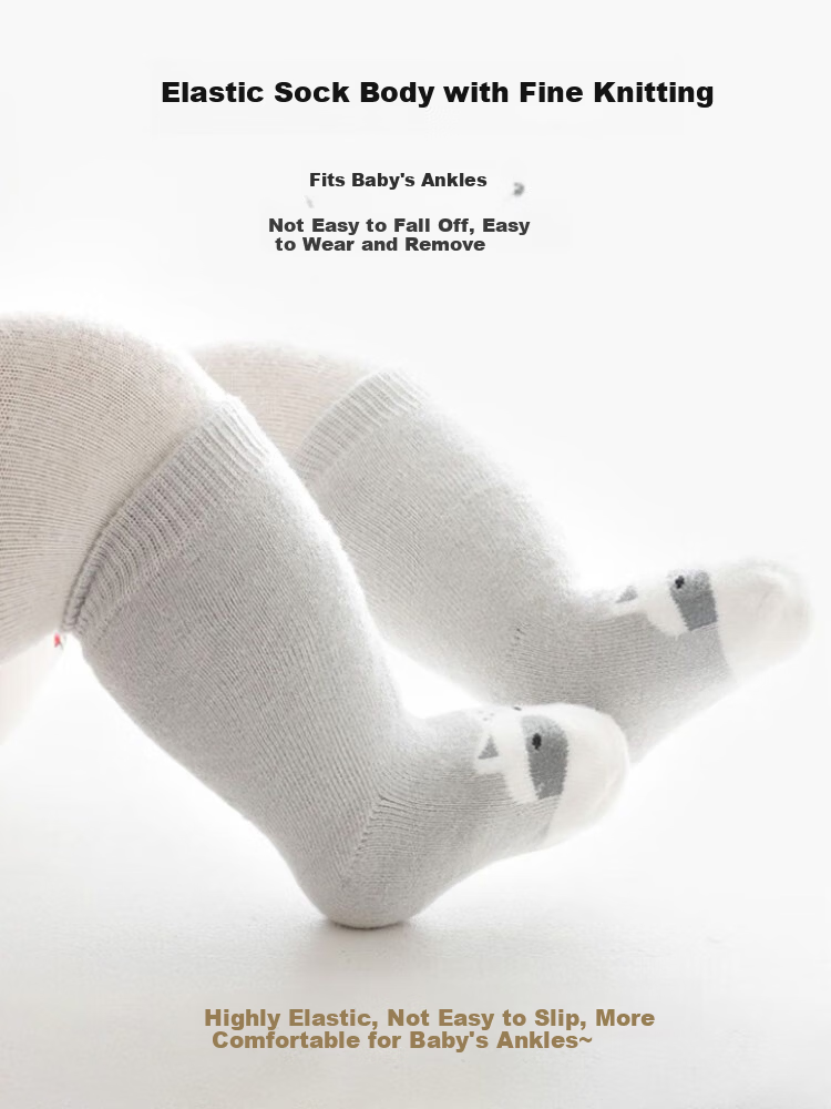 9i9 Baby Socks Spring and Autumn Thickened Terry Mid-Calf Floor Socks Warm Socks 3 Pairs 0-1 Years A172 6