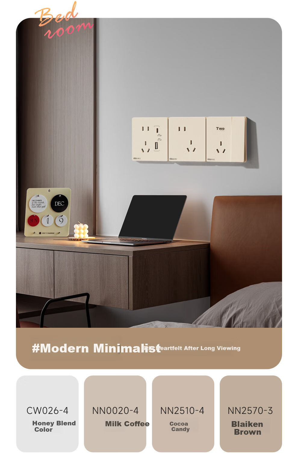 NVC Lighting Switch Socket Cream Style Ultra-thin Large Panel Double Control Two-gang 86 Type Switch Panel N29 Crescent Yellow 10