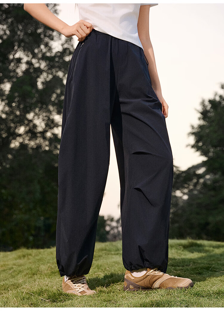 FILA Women's Woven Long Pants 2026 Summer Casual Loose Cool Sun-Protective Straight-Leg Trousers [Han So-hee Style] 19