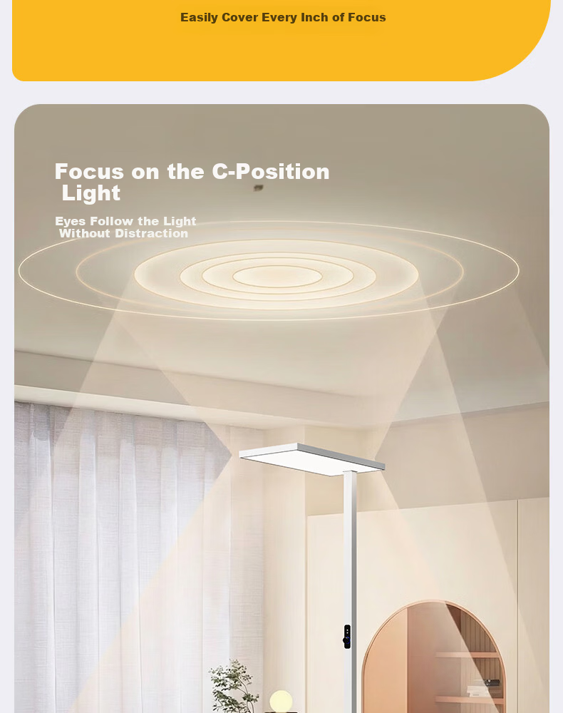 Dell Vertical Eye-Care Floor Lamp Full Spectrum 130W Children's Student Reading Desk Lamp Bedroom Bedside Light 13