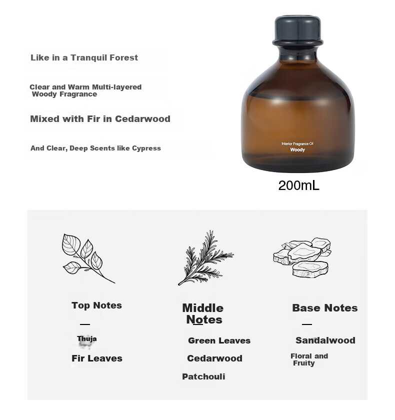 MUJI Indoor Fragrance Oil Aromatherapy Essential Oil Flameless Home Bedroom Herbal Refill 200mL 11