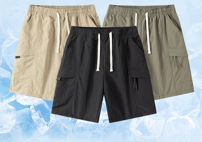 MULINSEN Men's Summer Loose Casual Comfortable Breathable Beach Shorts Military Green 3XL 4