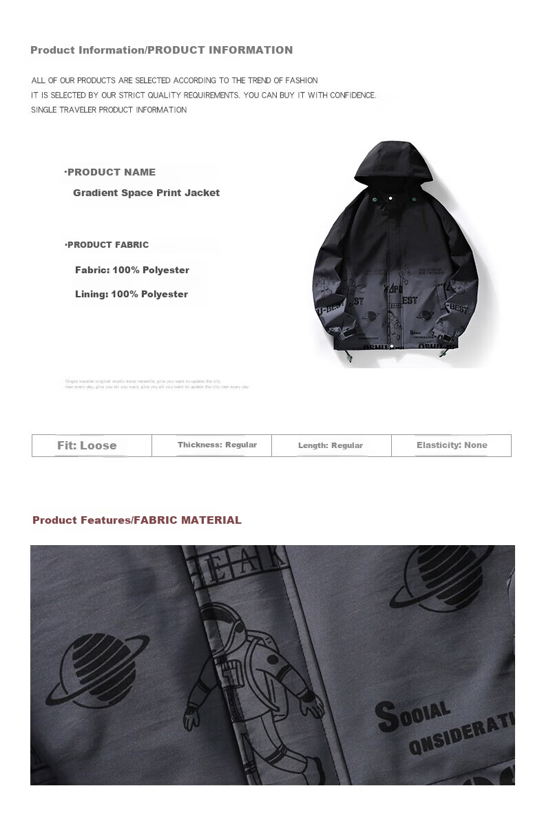 MULINSEN Men's Hooded Jacket Loose Gradient Color Large Size Spring Autumn Trendy Top White L 5