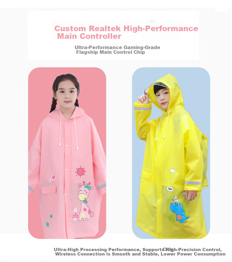 Meebordi Kids Raincoat Girls Elementary School Backpack Full Body Heavy Rain Poncho New Little Deer XL Size 7