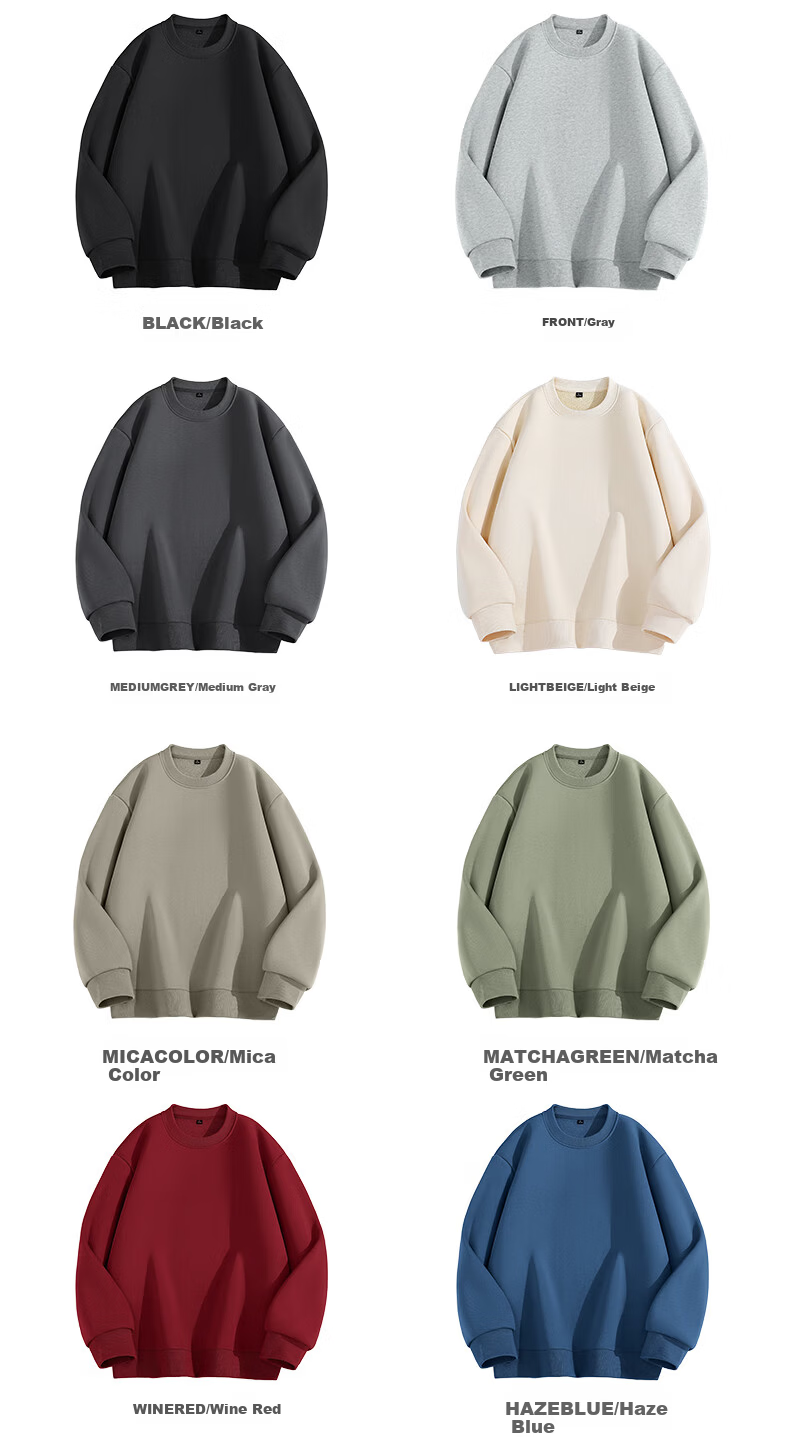 JEANSWEST LIFE Men's Aoli Fleece Sweatshirt 2025 Winter Casual Crew Neck Long Sleeve Thickened Fleece Jacket 6