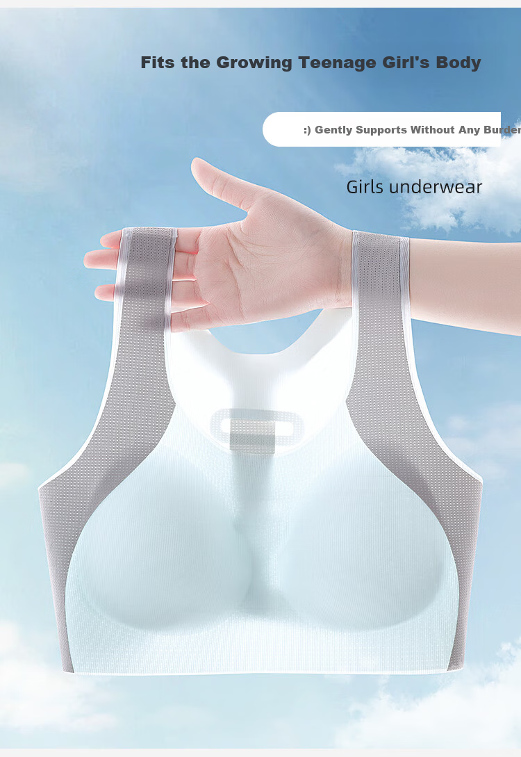 Xueqiman Junior High and High School Girls Bra for Adolescent Girls Development Period Youth Children's Underwear 8