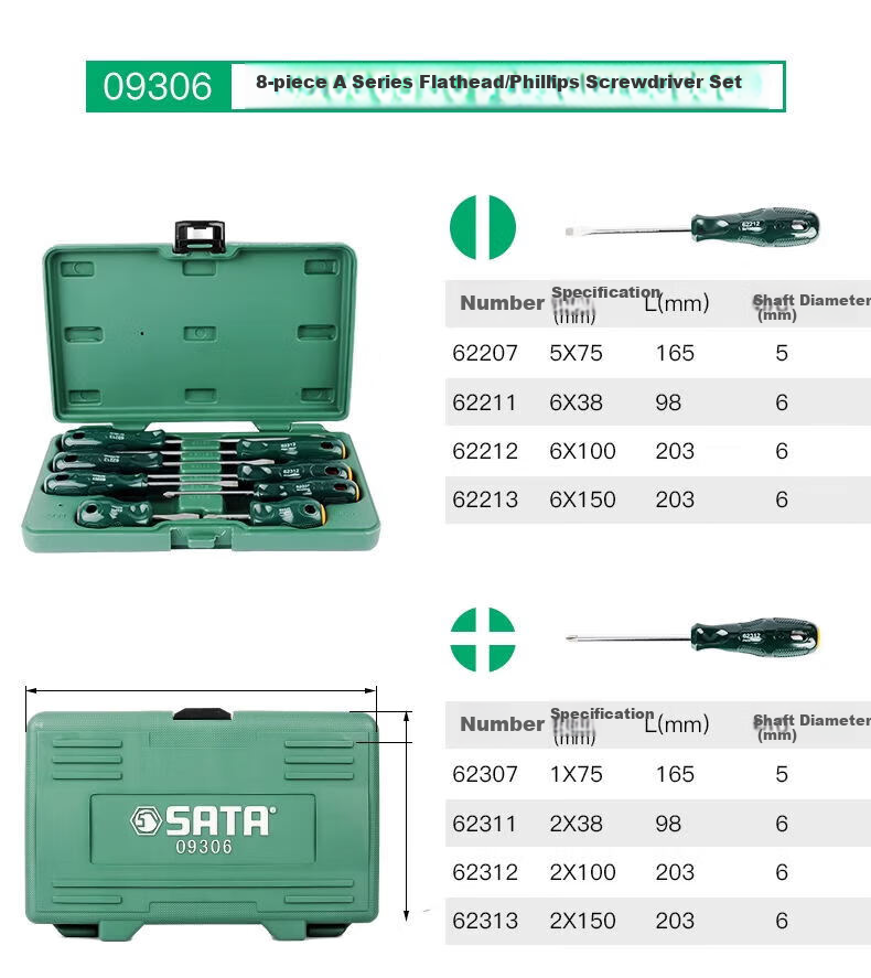 SATA A Series Phillips Screwdriver #0 x 75MM 62302 6
