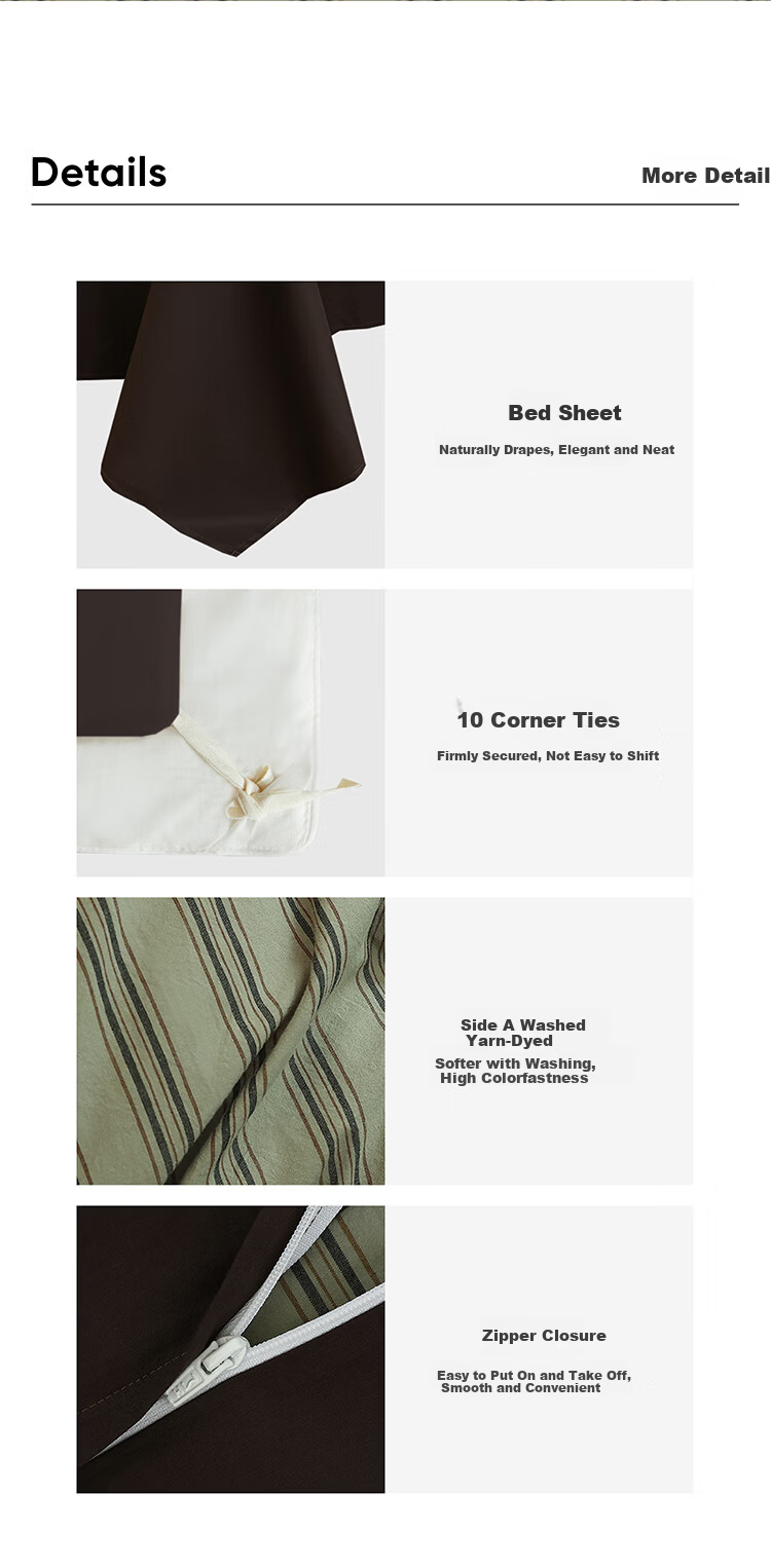 MIDO HOUSE Mingdu Pure Cotton Four-Piece Bedding Set, 100% Cotton Class A High-End Luxury Feel Fitted Sheet, Duvet Cover, Quilt, 220x240cm, Aodeler 10