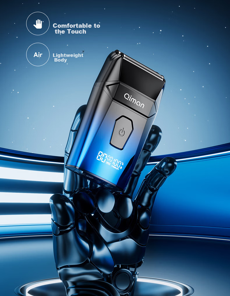 Qiman Whitening Hair Clipper Bald Head Shaving Device Electric Hair Trimmer Razor Reciprocating Shaver Self-Service Barber Shop Salon Professional Oil Head Fade Electric Hair Clipper QM6500 Gradient B 7