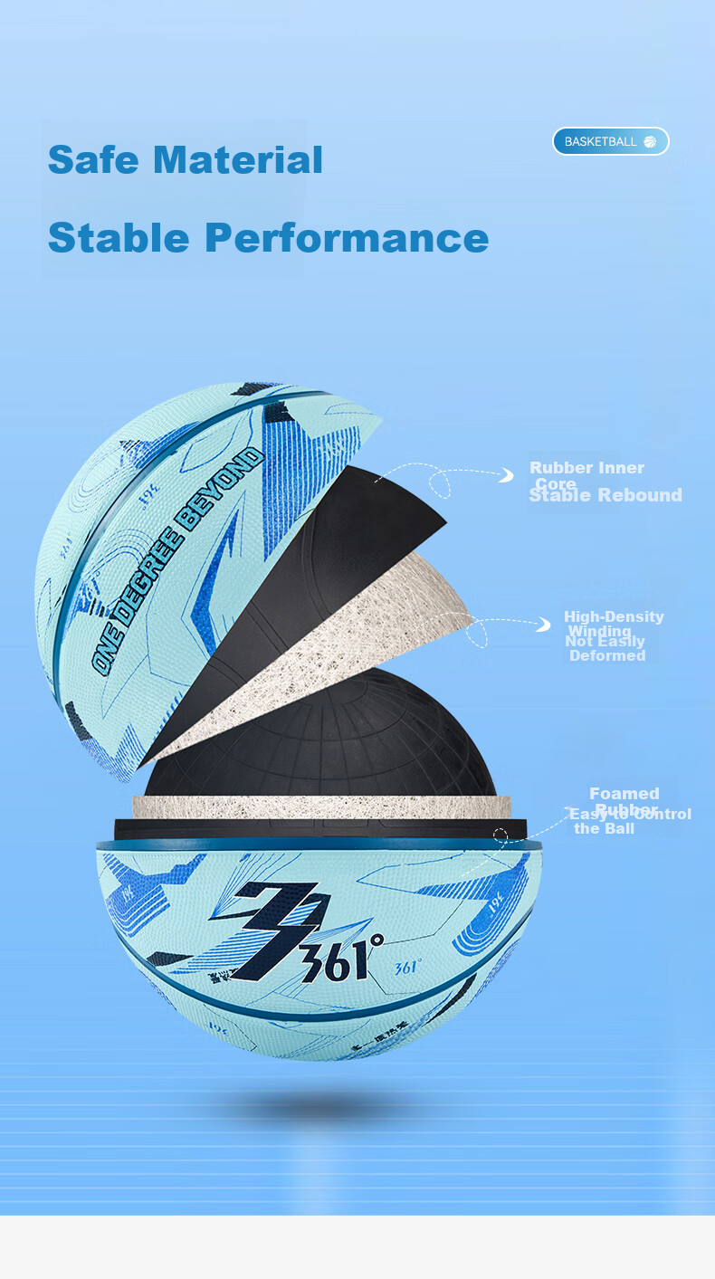 361° Basketball Adult Size 7 Junior High School Student Youth Exam Special Indoor Outdoor Non-Slip Training Competition Ball Purple 5