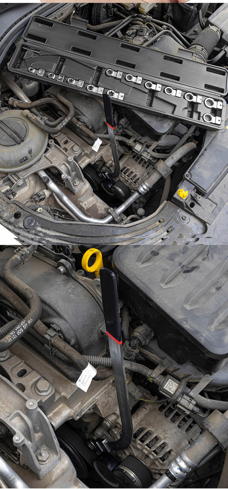 Kuanteng Car Engine Idler Tensioner Pulley Adjustment Wrench Extended E-Type Socket Wrench Special Disassembly Tool 4