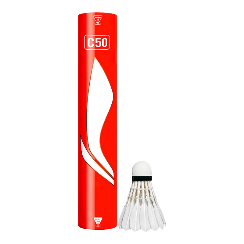 Li-Ning New Badminton C50 Duck Feather Shuttlecock for Training And Competition, Durable And Stable Flight AYQR047-77