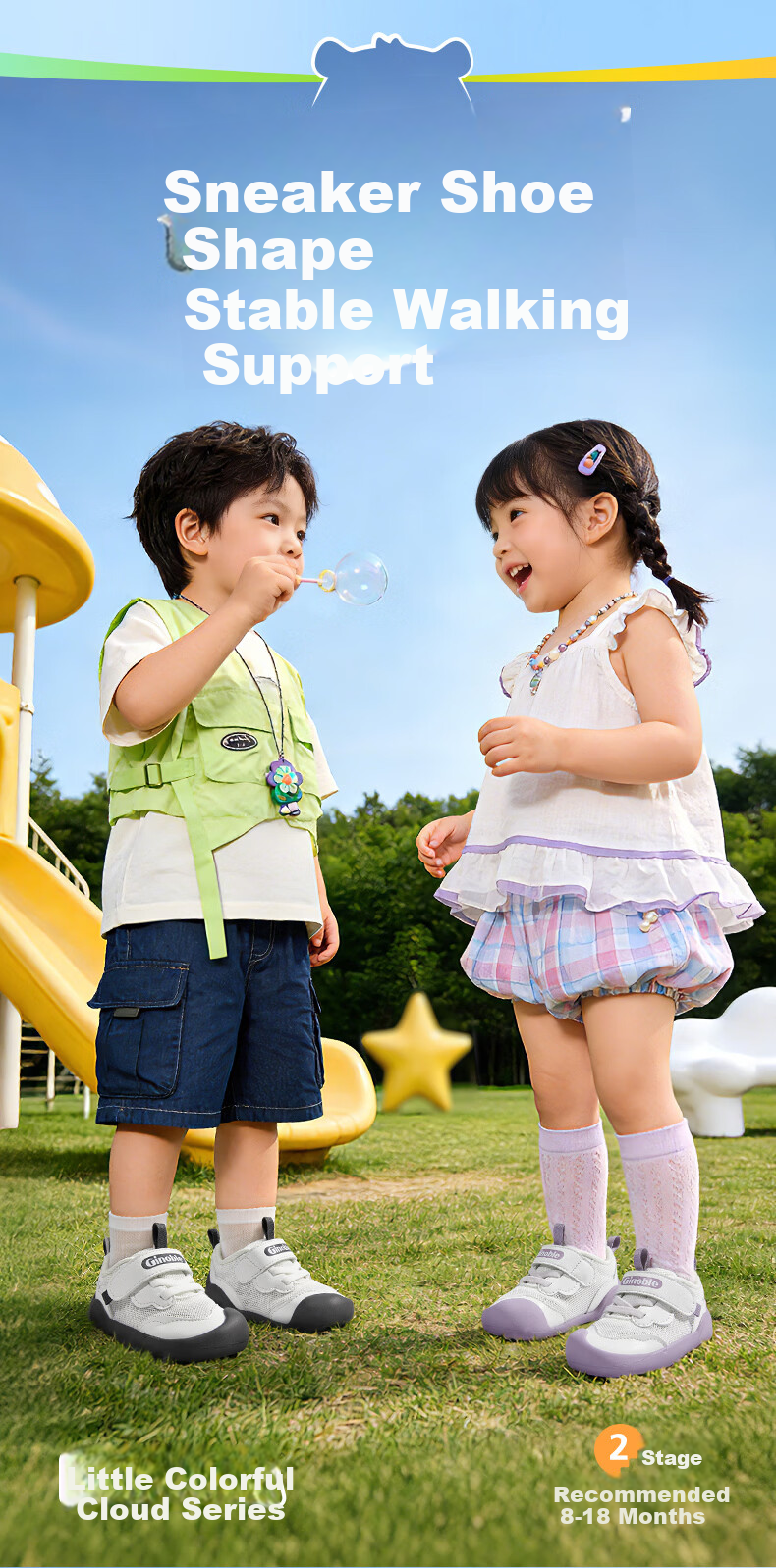 Ginoble Summer 2026 New Breathable Toddler Walking Shoes Mesh Shoes 0-1 Year Old Boys and Girls Baby Shoes GB2545 Light Gray 1