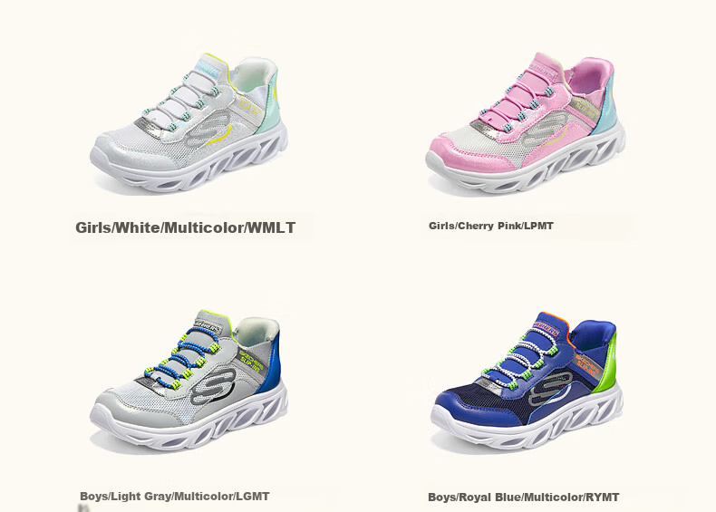 Skechers Girls' Flash Slip-On Casual Sneakers Lightweight Fashion Sports Shoes 319055L 28