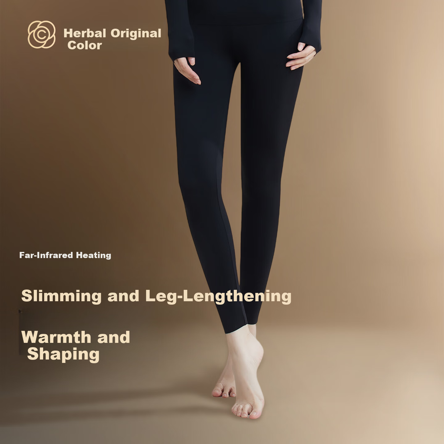 Herbal Original Color Women's Thermal Leggings Autumn Winter New Seamless High Waist 10A Antibacterial Antistatic Thermal Underwear Pants