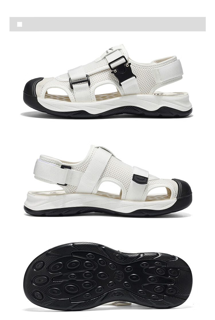 Warrior Men's Summer 2026 New Breathable Mesh Sandals Versatile Outdoor Closed-Toe Slippers Khaki Size 40 17