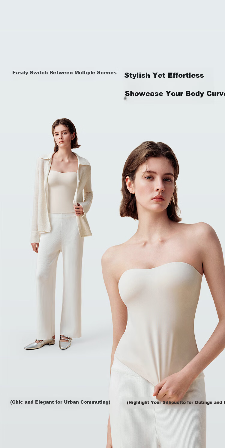 Ubras Yushuoxin Same Style Padded Camisole Tank Top for Women, 3D Bandeau Bra, Thin Summer Underwear with Chest Pads 3