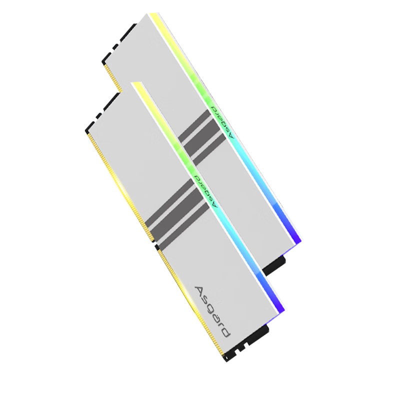 Asgard 16GB (8GB X 2) DDR4 3200 Desktop Memory Module, Valkyrie RGB Light Bar, Premium Chips, CL18 Polar White AI Computer