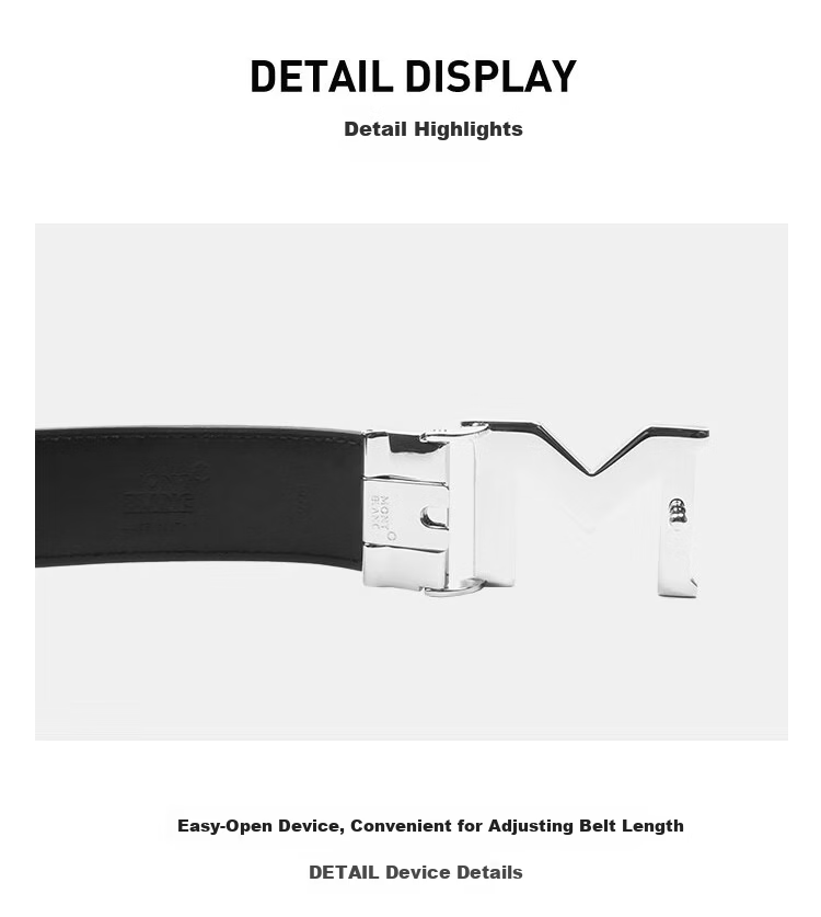 MONTBLANC Grain and Smooth Leather Reversible M Buckle Belt 3.5cm 127697 Gift 6