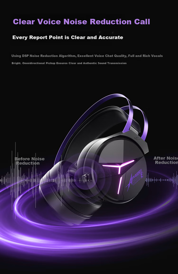 Taidu THS319 Extreme Electric 2.4G Wireless Bluetooth Wired 7.1 Virtual Surround Sound Four-Mode Over-Ear Gaming Headset Black Purple 7