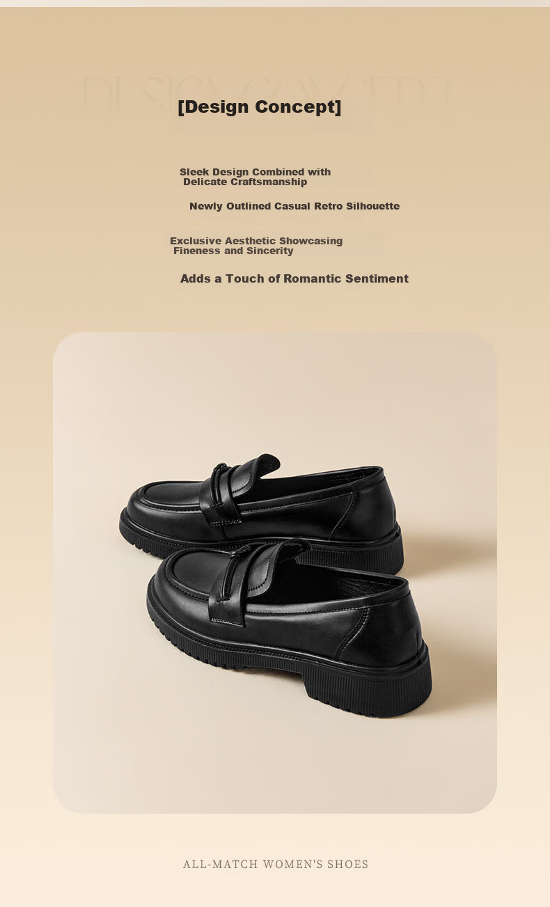 Dustodusto Women's Fashion Leather Shoes 2026 Spring New British Style Loafers Round Toe Lightweight Soft Sole Single Shoes 2