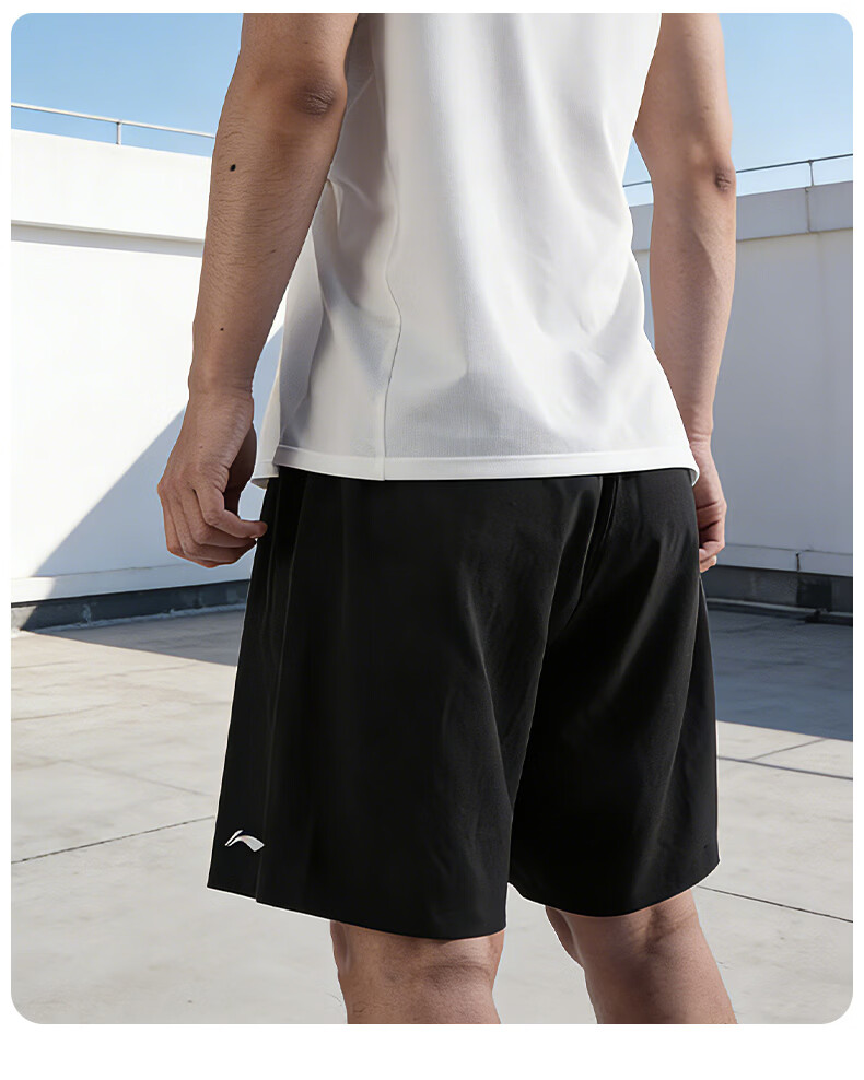 LI-NING Men's Summer Quick-Dry Ice Silk Breathable Running Fitness Shorts Lightweight Loose Sportswear 14